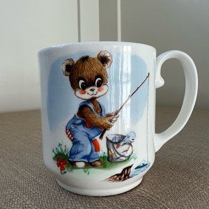 Vintage Aynsley London Teddleybears Fishing Teddy Bear Mug